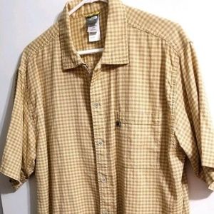 The North Face Yellow Tan Plaid‎ Shirt J16-E